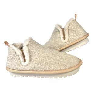 Cobian‎ Cabrillo Womens 8 Cream Faux Shearling Slippers Cozy Indoor Outdoor